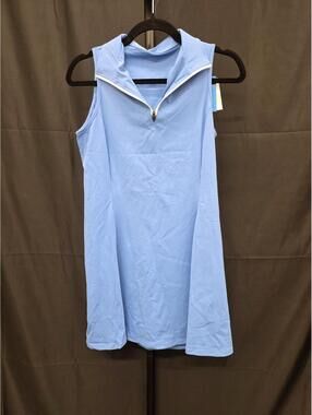 Cugoao Women Sleeveless Athletic Dress with Seperate Shorts Tennis Golf Blue S